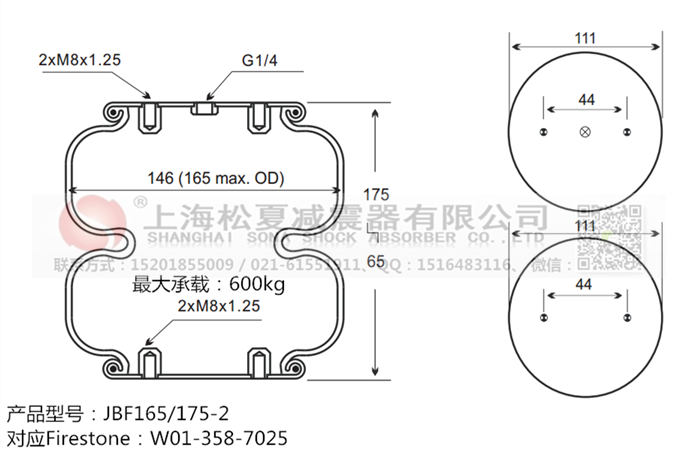 JBF165/175-2橡膠<a href='http://www.showjay.cn/' target='_blank'><u>空氣彈簧</u></a>